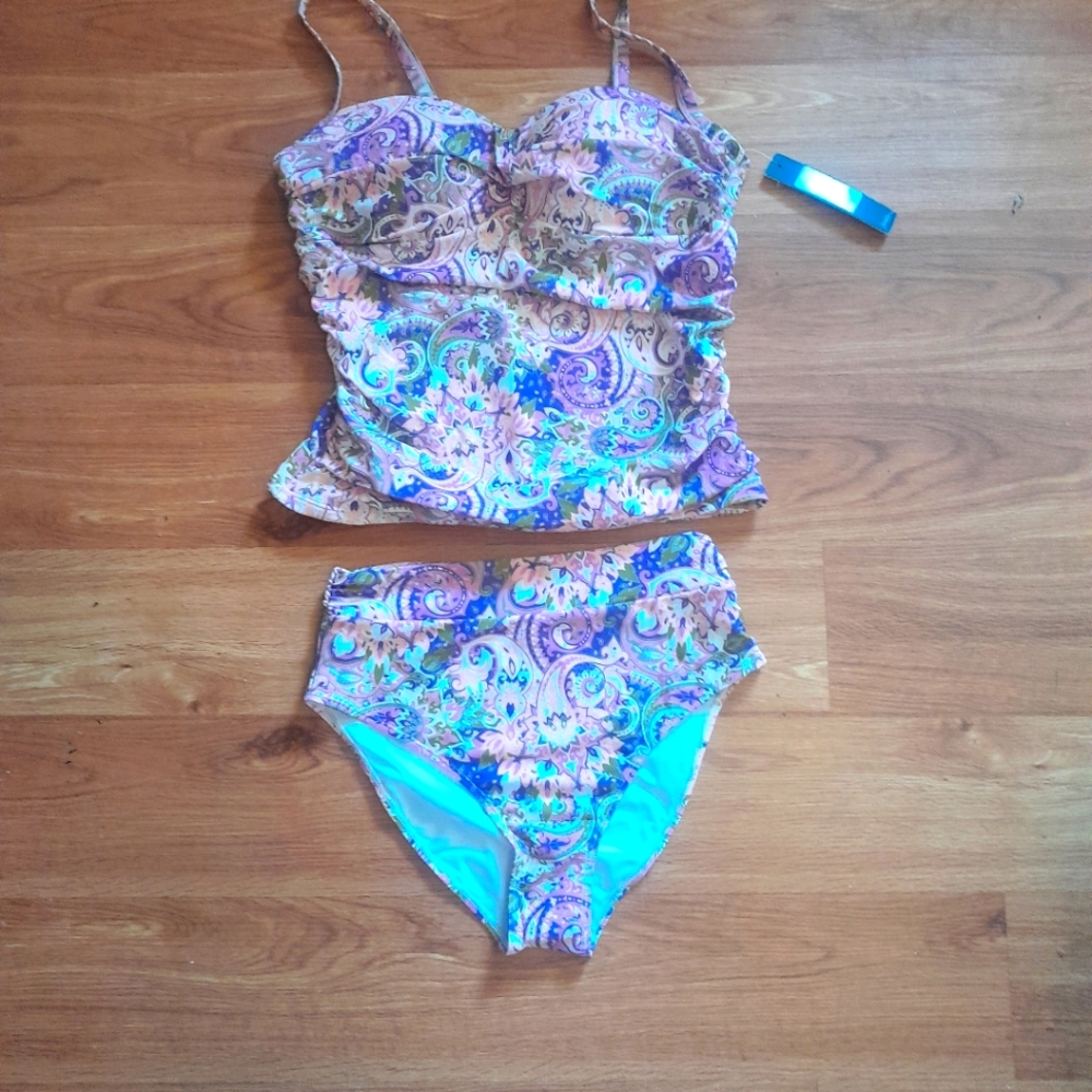 NWT NICOLE MILLER Tankini XL